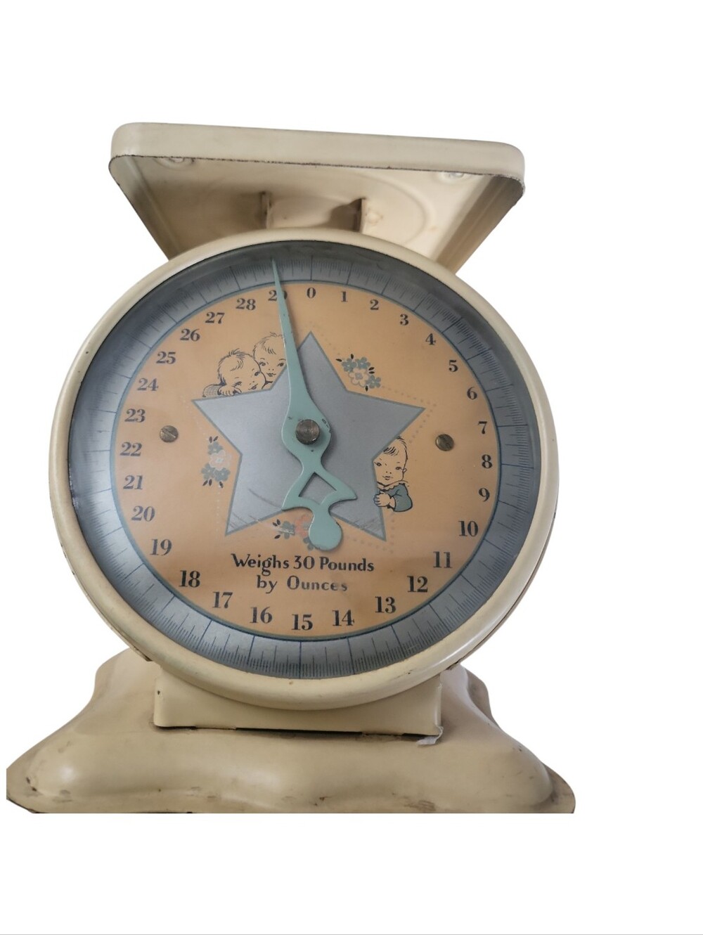 Vintage Shabby Chic Baby 30 Lb Metal Scale - Picture 10 of 10
